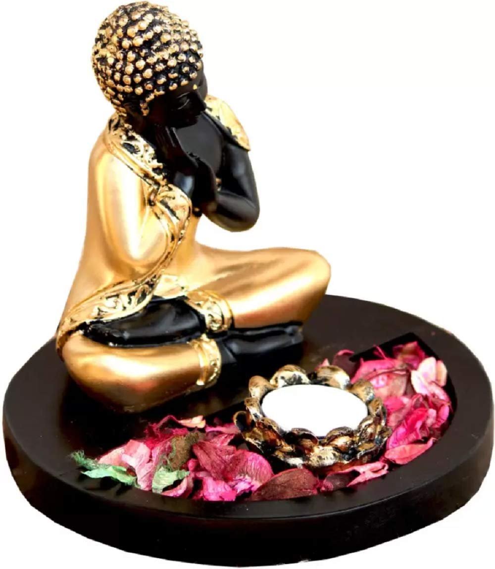 Handcrafted Thai Buddha with Tealight Holder and Wooden Base. - Image 2