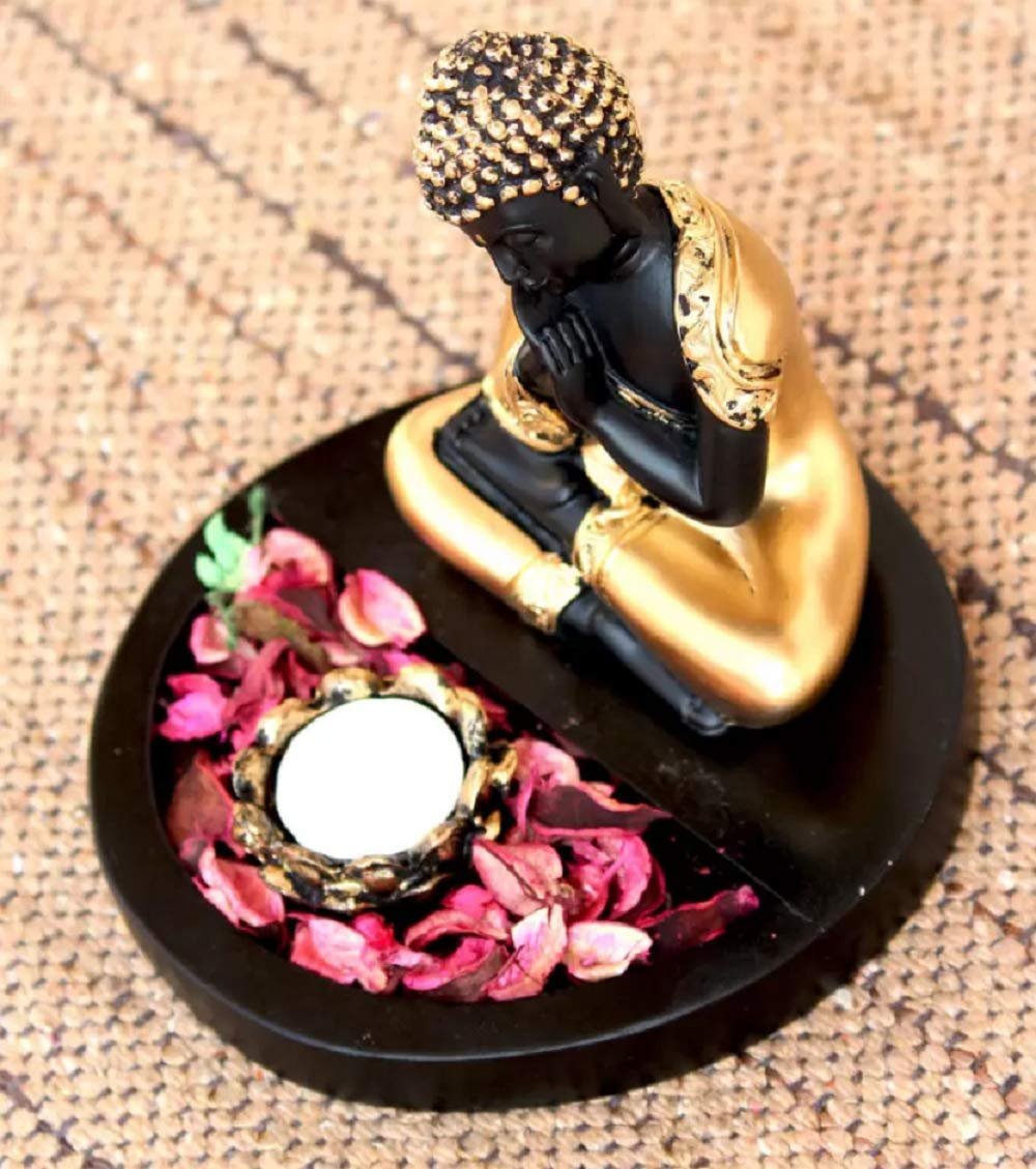 Handcrafted Thai Buddha with Tealight Holder and Wooden Base. - Image 3