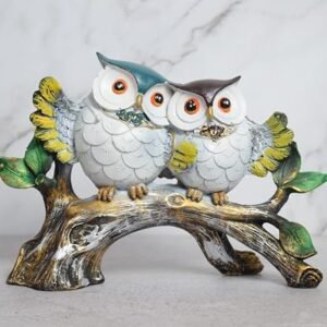 Decorative-Owl-Family-Showpiece-Sitting-on-Tree-for-Home-Decor.