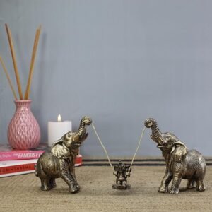 Elephant-Pair-Showpiece-Geometrical-Animal-Figurine-for-Home-Decor-Living-Room-Decor