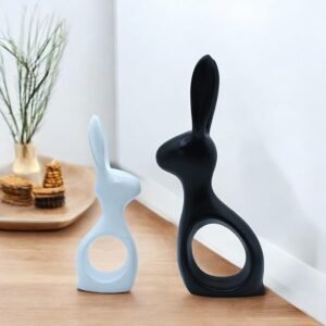 Modern-Rabbit-Decorative-Figurine-Set-Black-and-White.
