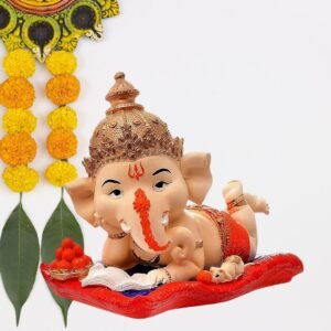Polyresin-Lord-Ganesha-Reading-Book-Enjoying-Ladoo.