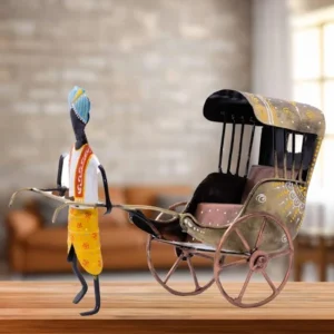 Handcrafted Iron Rickshaw Showpiece