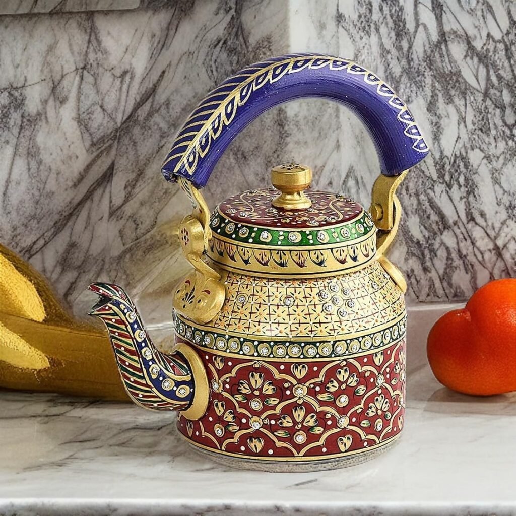 Handpainted Rajasthani Traditional Aluminium Decorative Tea Kettle