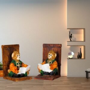 Monkey with Books Set of 2 Mordern Art Figurine - Home Interior Decor Showpiece Decorative