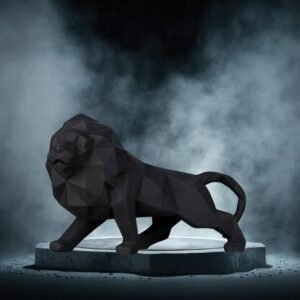 Lion Sculpture, Resin Animal Figurine for Coffee Tables,