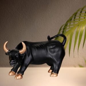 Geometric Stock Market Bull Resin Figurine Perfect Decor for Home and Office Big Size