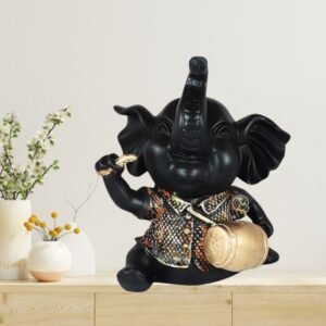 Handicrafts Elephant Showpiece with Instrument for Home Decorations Figurine for Home Decor Showpiece Living Room, Bedroom, Office Desk, Cabinets