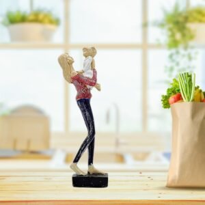 Mother & Baby Idol Statue – Modern Art Sculpture  Showpiece for Indian Handicraft Decor, Living Room Table,  Gifting & Home Decoration (Matte Finish)