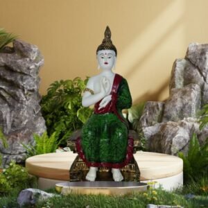 Sitting Buddha Samadhu White for Home decor living room study room office marriage gift items