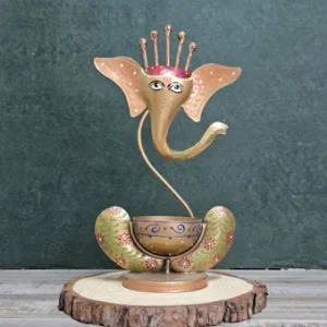 Handicrafts Aluminium Table Diya Ganeshji