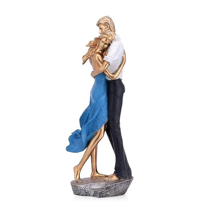 Romantic Love Couple Showpiece for Home Decor Anniversary Wedding Valentine Beautiful Gift Items (Love Couple Statue - Blue) - Image 3