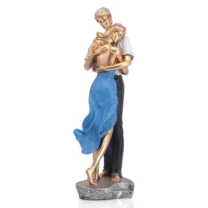 Romantic Love Couple Showpiece for Home Decor Anniversary Wedding Valentine Beautiful Gift Items (Love Couple Statue - Blue) - Image 5