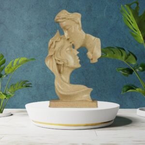 Human Face Couple Sculptures Showpieces Based on Modern Theme Abstract Design Art Figurines for Home Decor Living Room Decorative Display