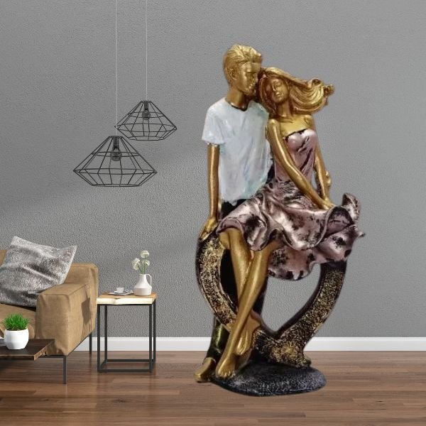 Dil Love Couple Showpiece, Dil Couple for Home Decor, Bedroom, Valentine Day Gift | Couple Statue, Figurine... - Image 7