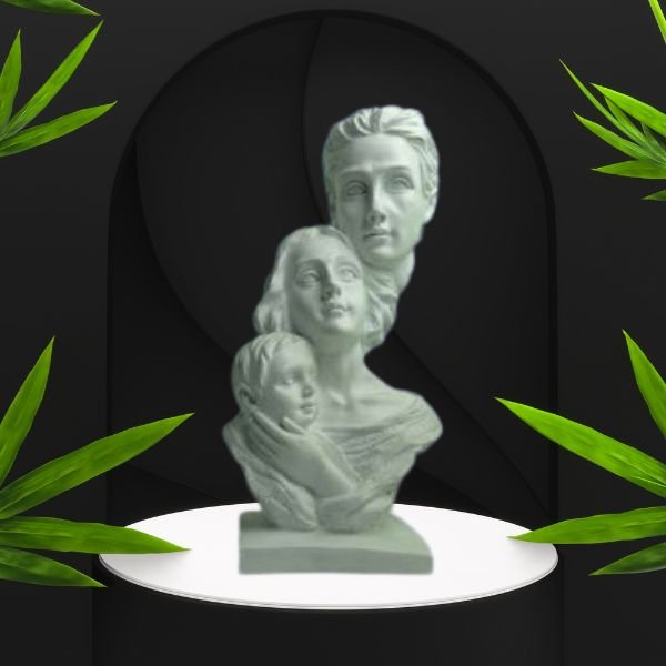 Polyresin Statue Family of 3, for Home Décor and Gifting, Showpice White . - Image 2