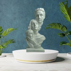 Polyresin Statue Family of 3, for Home Décor and Gifting, Showpice White .