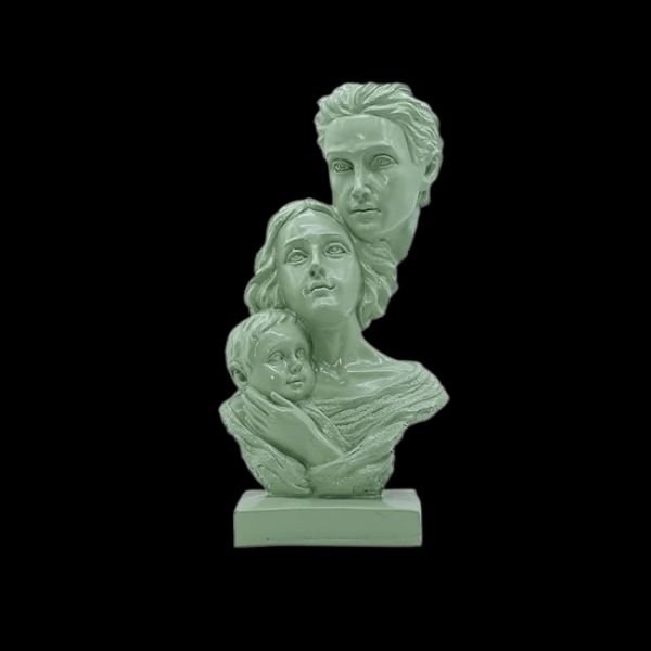 Polyresin Statue Family of 3, for Home Décor and Gifting, Showpice White . - Image 5