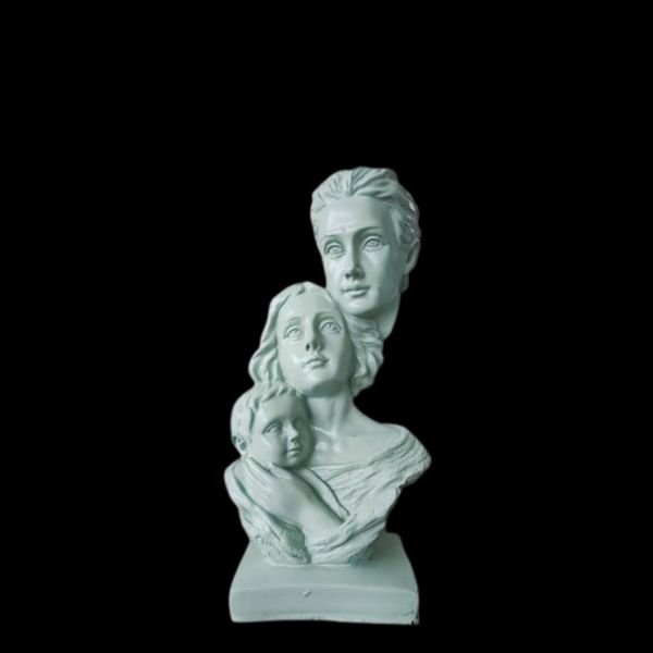 Polyresin Statue Family of 3, for Home Décor and Gifting, Showpice White . - Image 4
