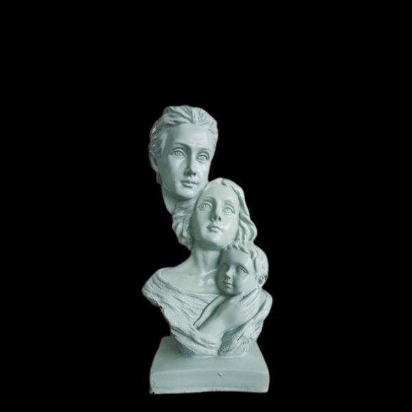 Polyresin Statue Family of 3, for Home Décor and Gifting, Showpice White . - Image 3