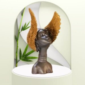 Grey & Golden Fairy Lady Statue Lucky Home Dcor Matte Finish Resin Decorative Figurines/Showpiece